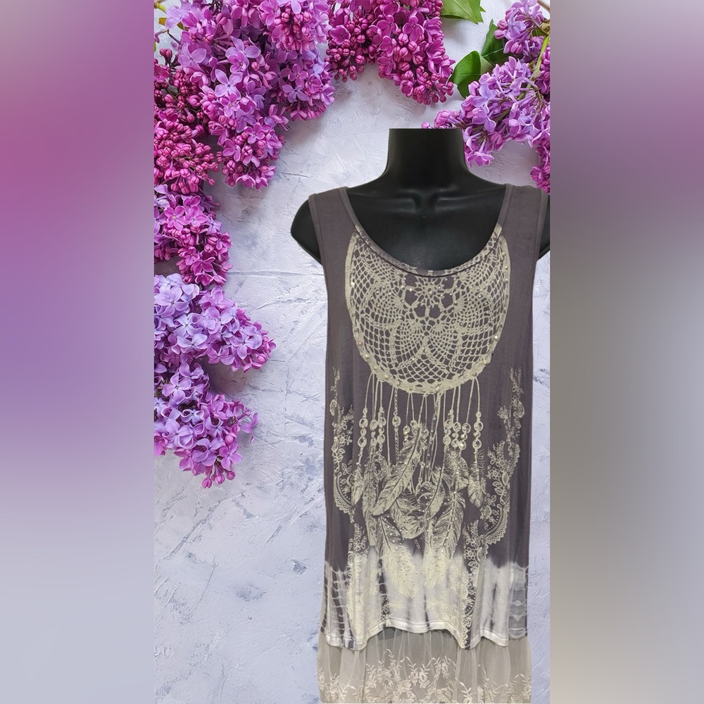 Bohemian Vocal Dreamcatcher Long Tank Top / Mini Dress⭐️NWT⭐️🔥FINAL PRICE🔥
